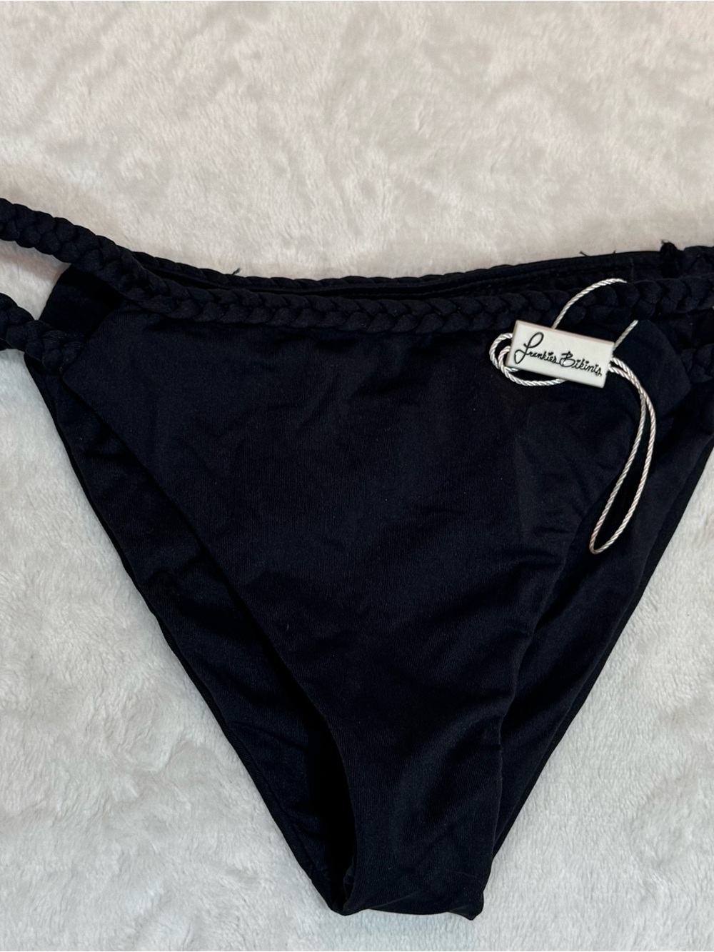 Frankie's Bikinis Black Braided Hipster Bikini Bottom